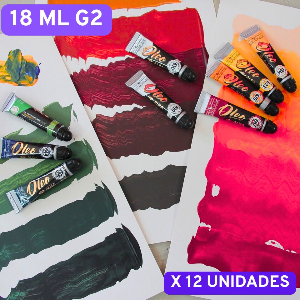 Oleo profesional alba 18ml g2 set x12 unidades - SET X CANTIDAD 18ML - Alba Artística