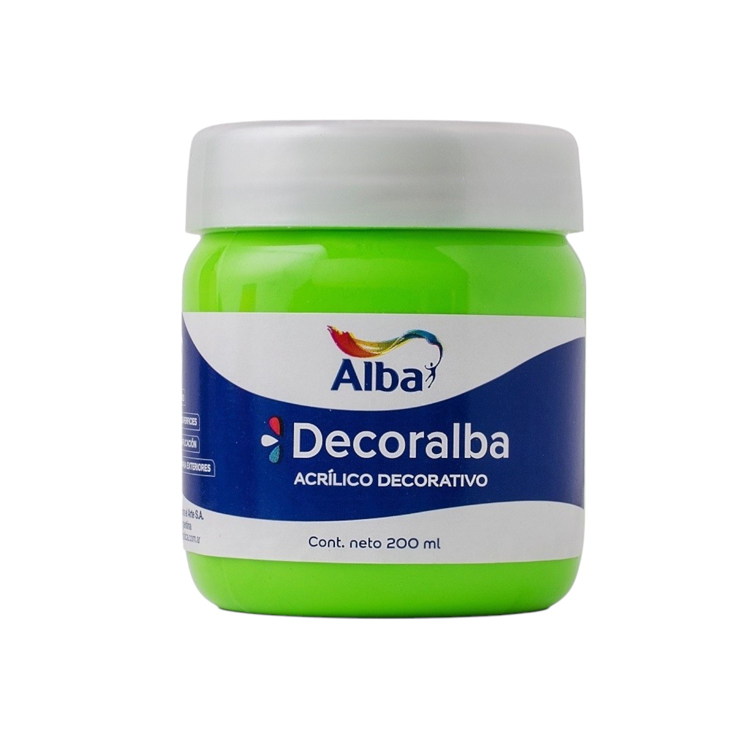 Acrilico decorativo alba 200cc verde fluo - 200ML - Alba Artística