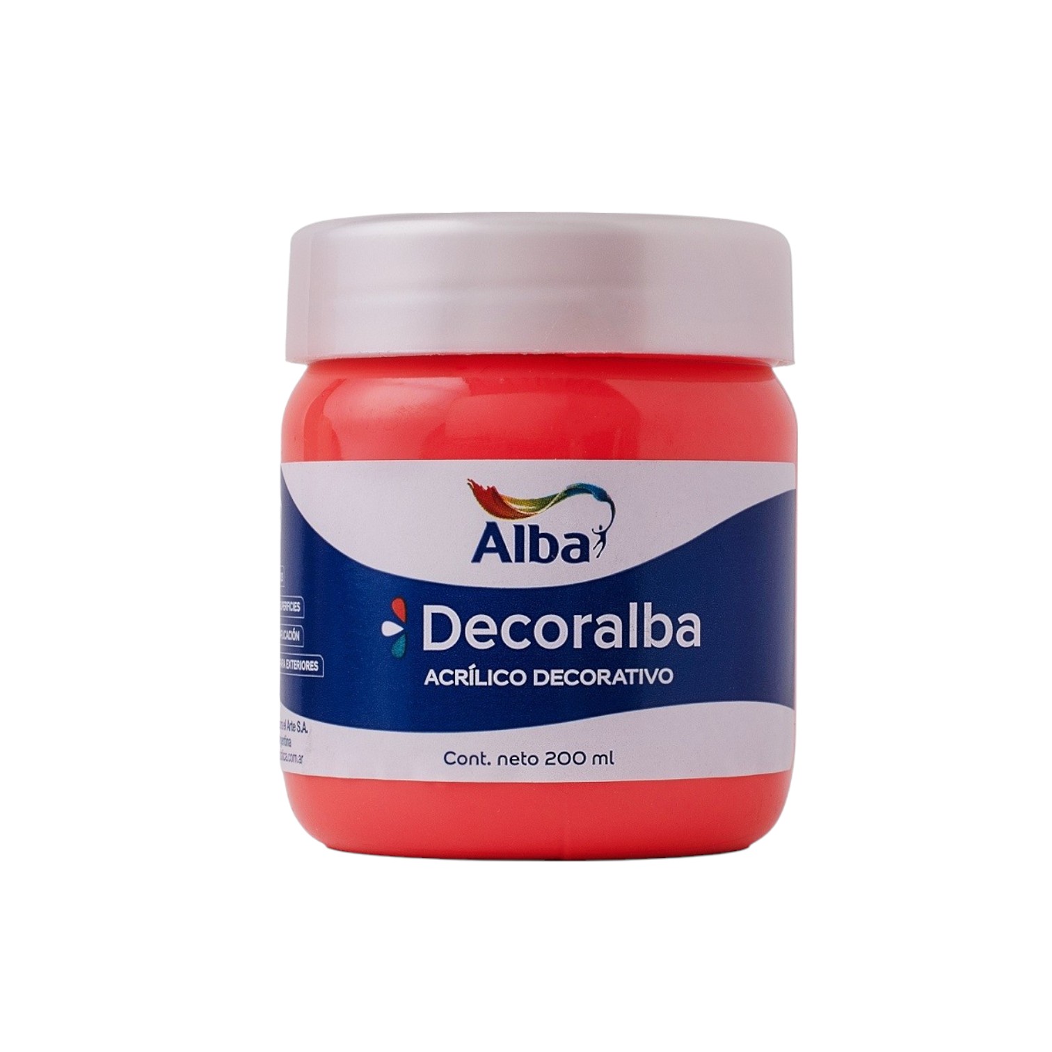Acrilico decorativo alba 200cc rojo fluo - 200ML - Alba Artística