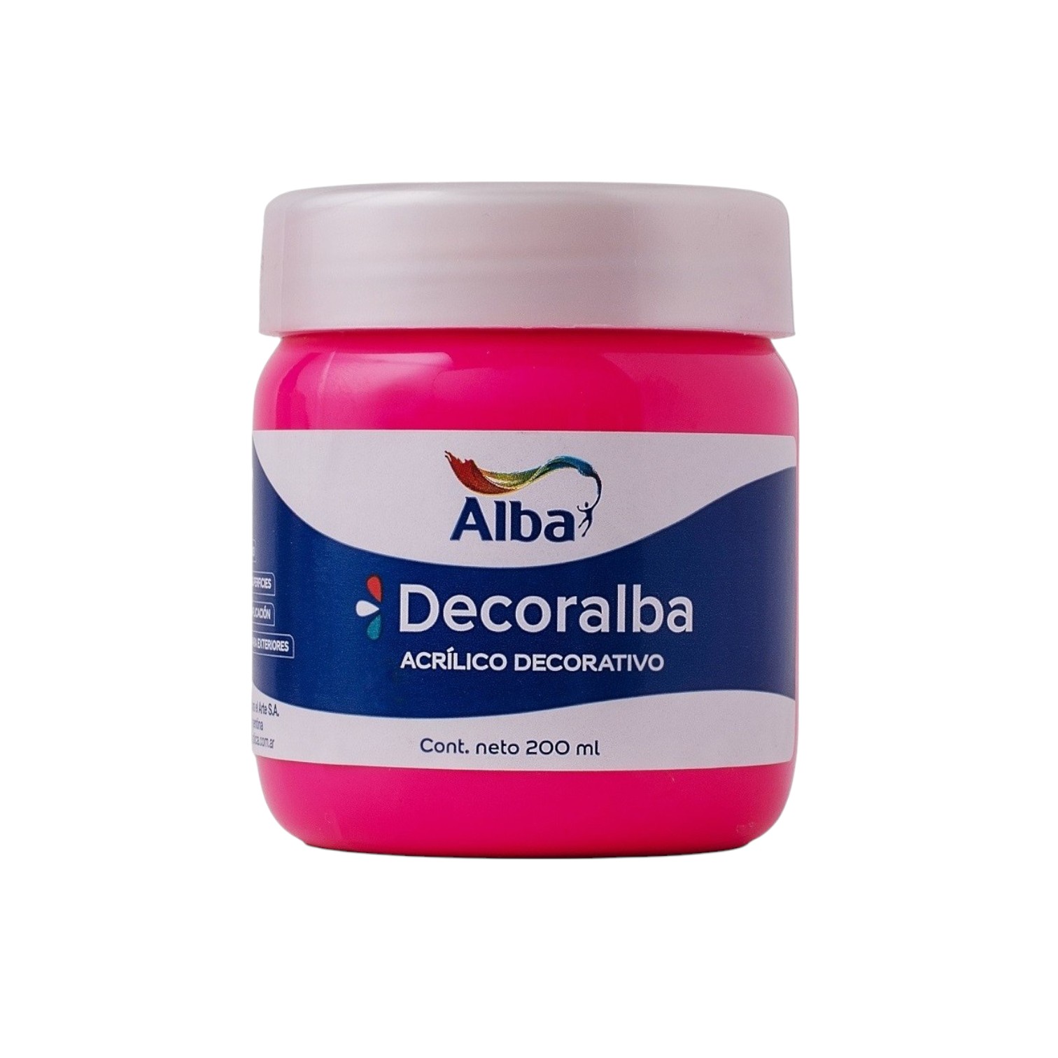 Acrilico decorativo alba 200cc rosa fluo - 200ML - Alba Artística