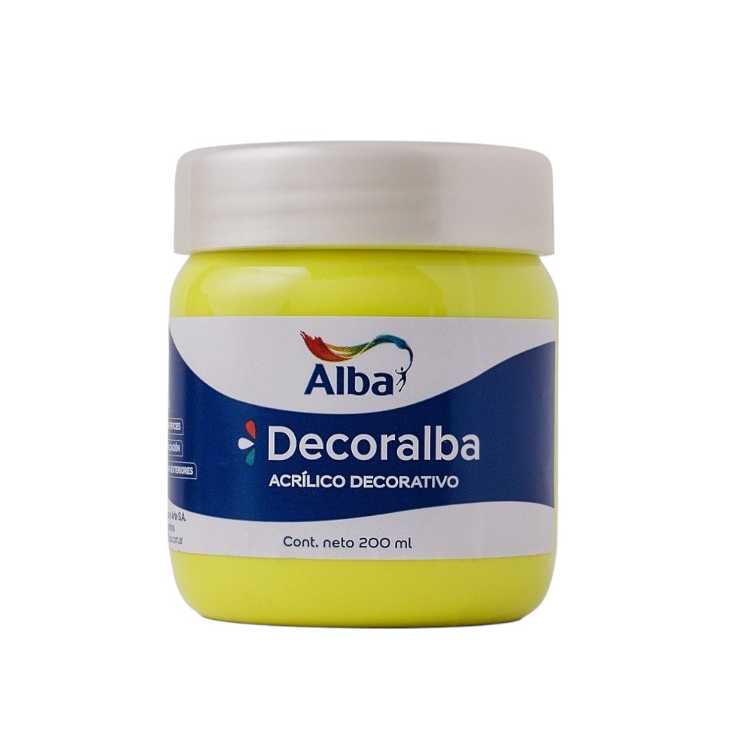 Acrilico decorativo alba 200cc amarillo fluo - 200ML - Alba Artística