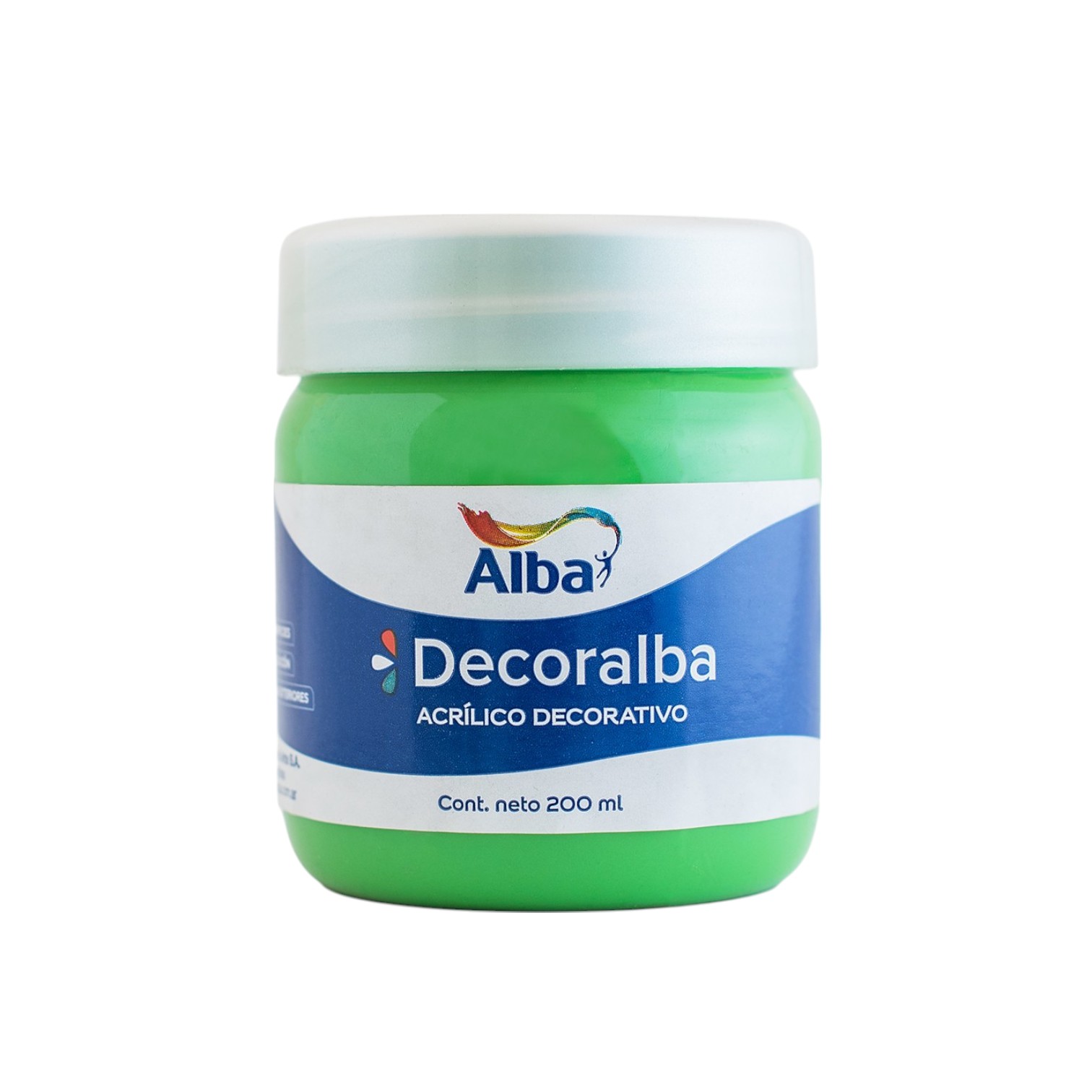Acrilico decorativo alba 200cc verde manzana - 200ML - Alba Artística