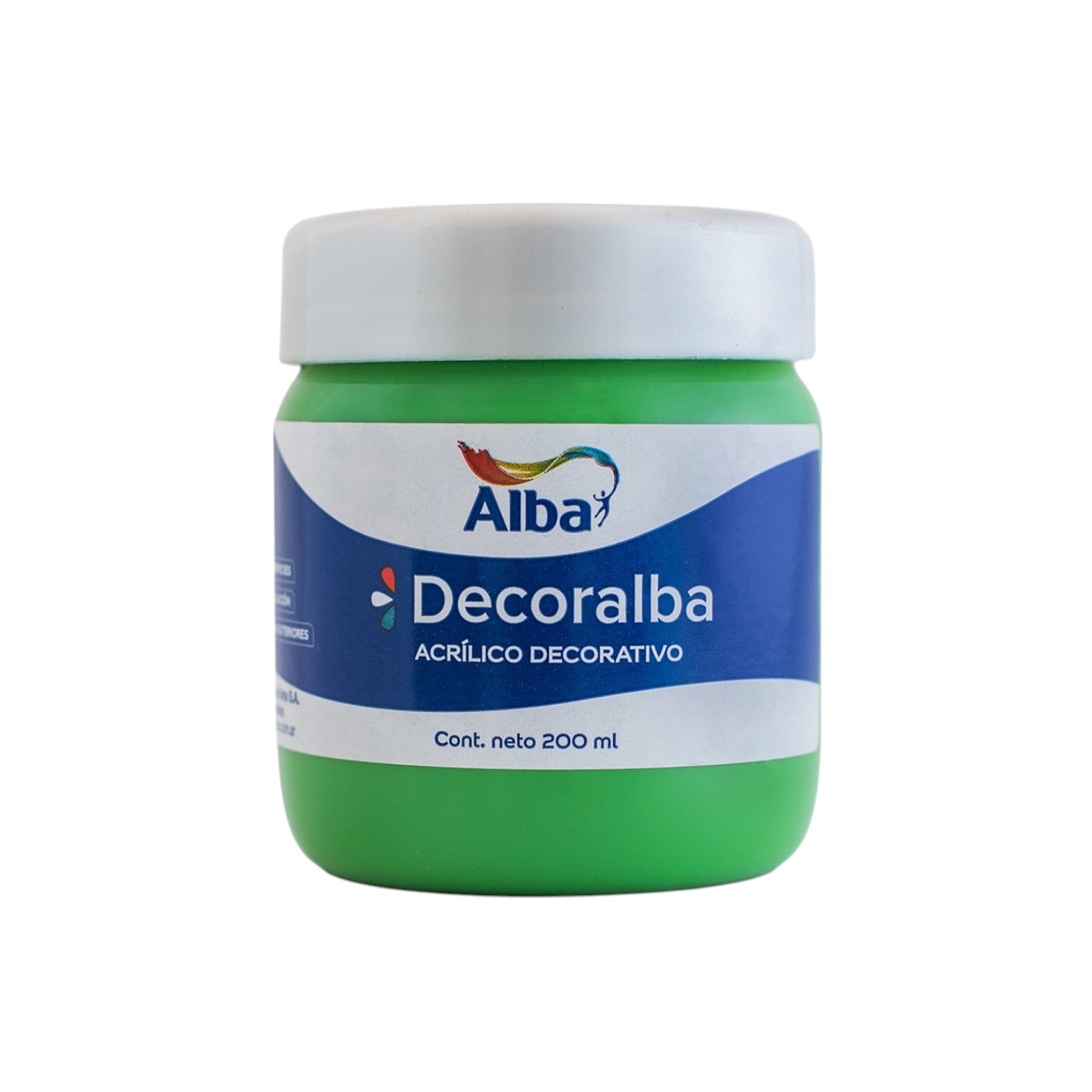 Acrilico decorativo alba 200cc verde mediano - 200ML - Alba Artística