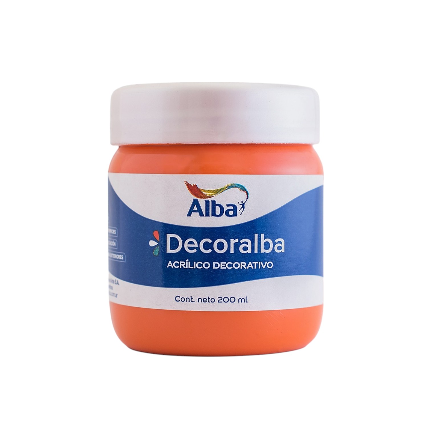 Acrilico decorativo alba 200cc naranja brillante - 200ML - Alba Artística