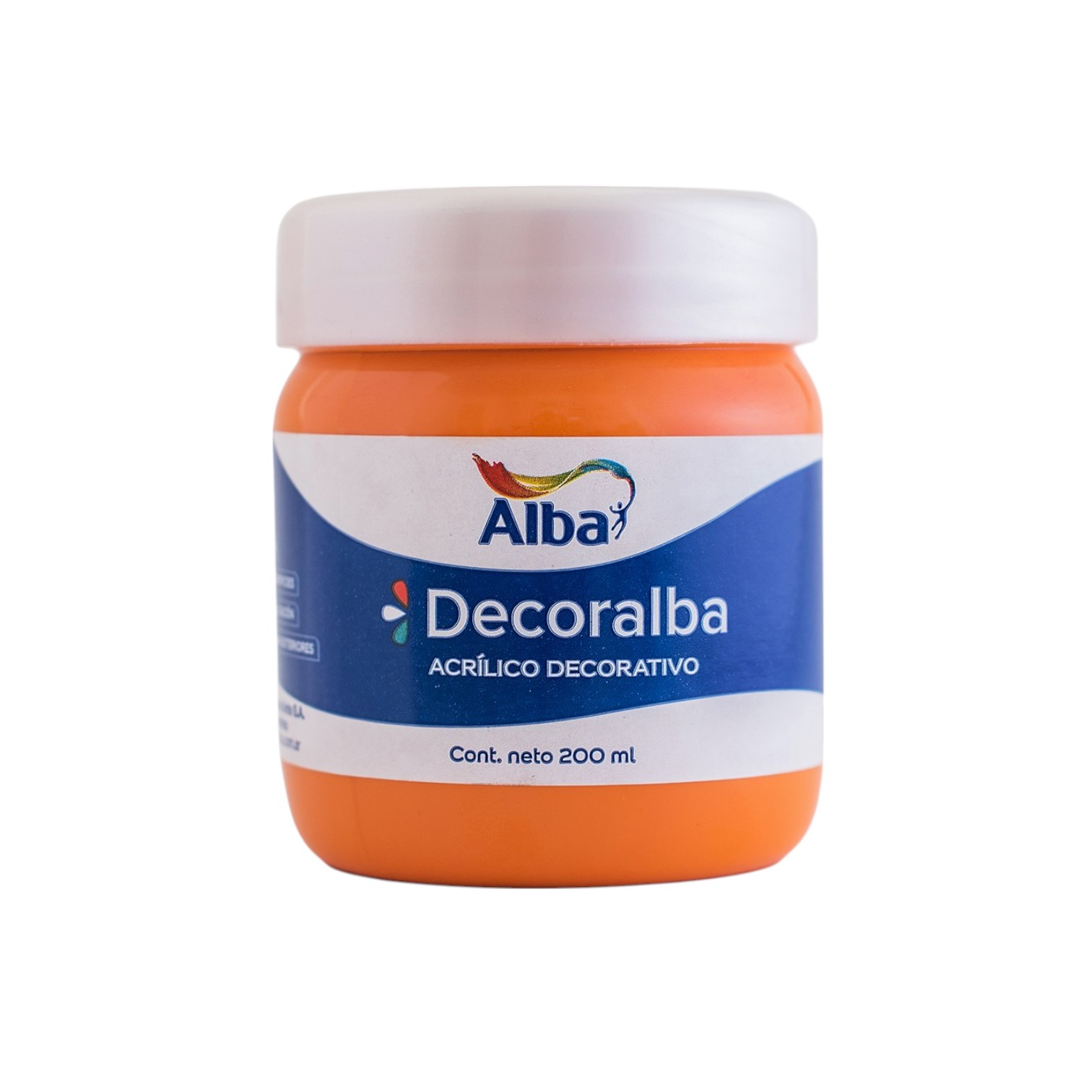 Acrilico decorativo alba 200cc anaranjado - 200ML - Alba Artística