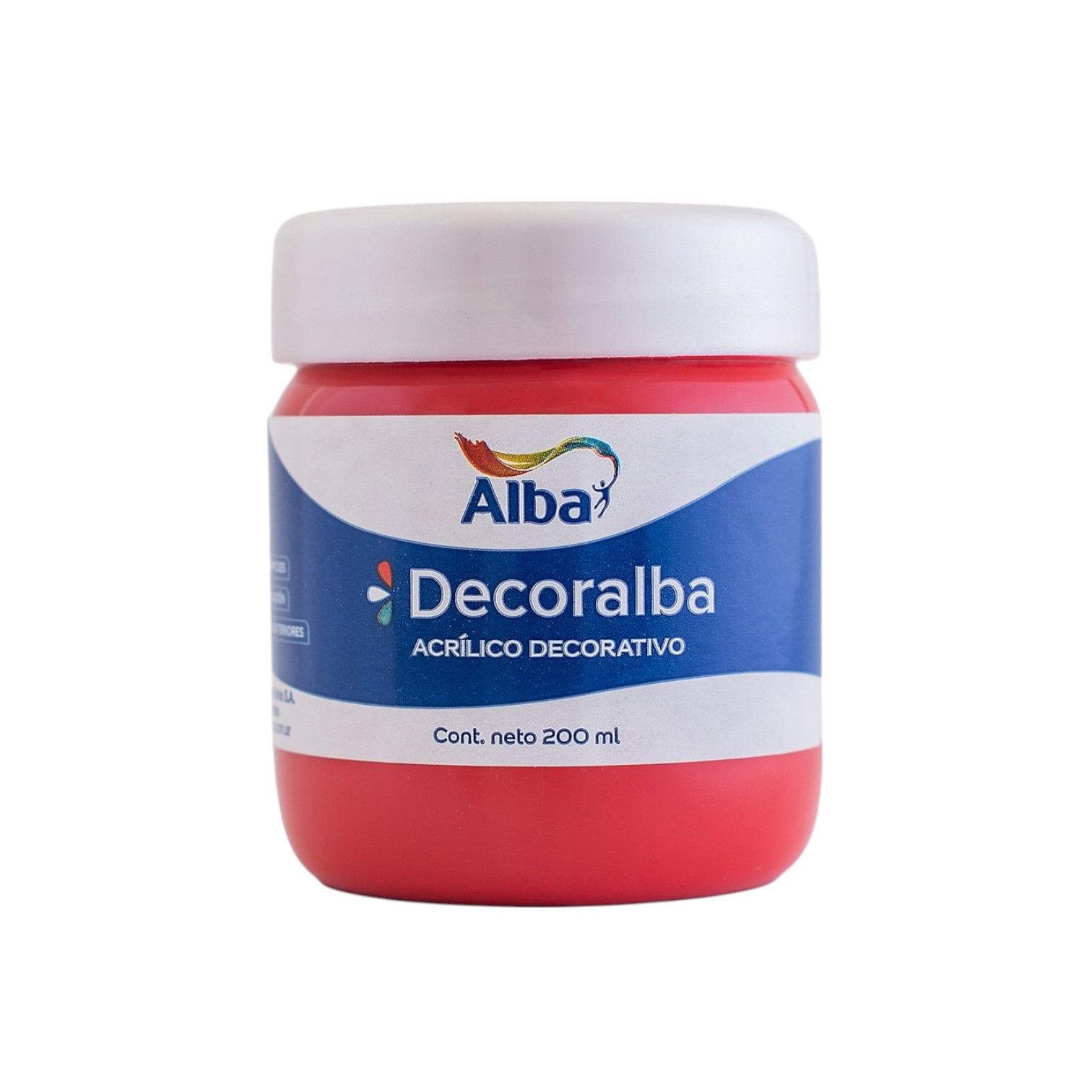 Acrilico decorativo alba 200cc rojo - 200ML - Alba Artística