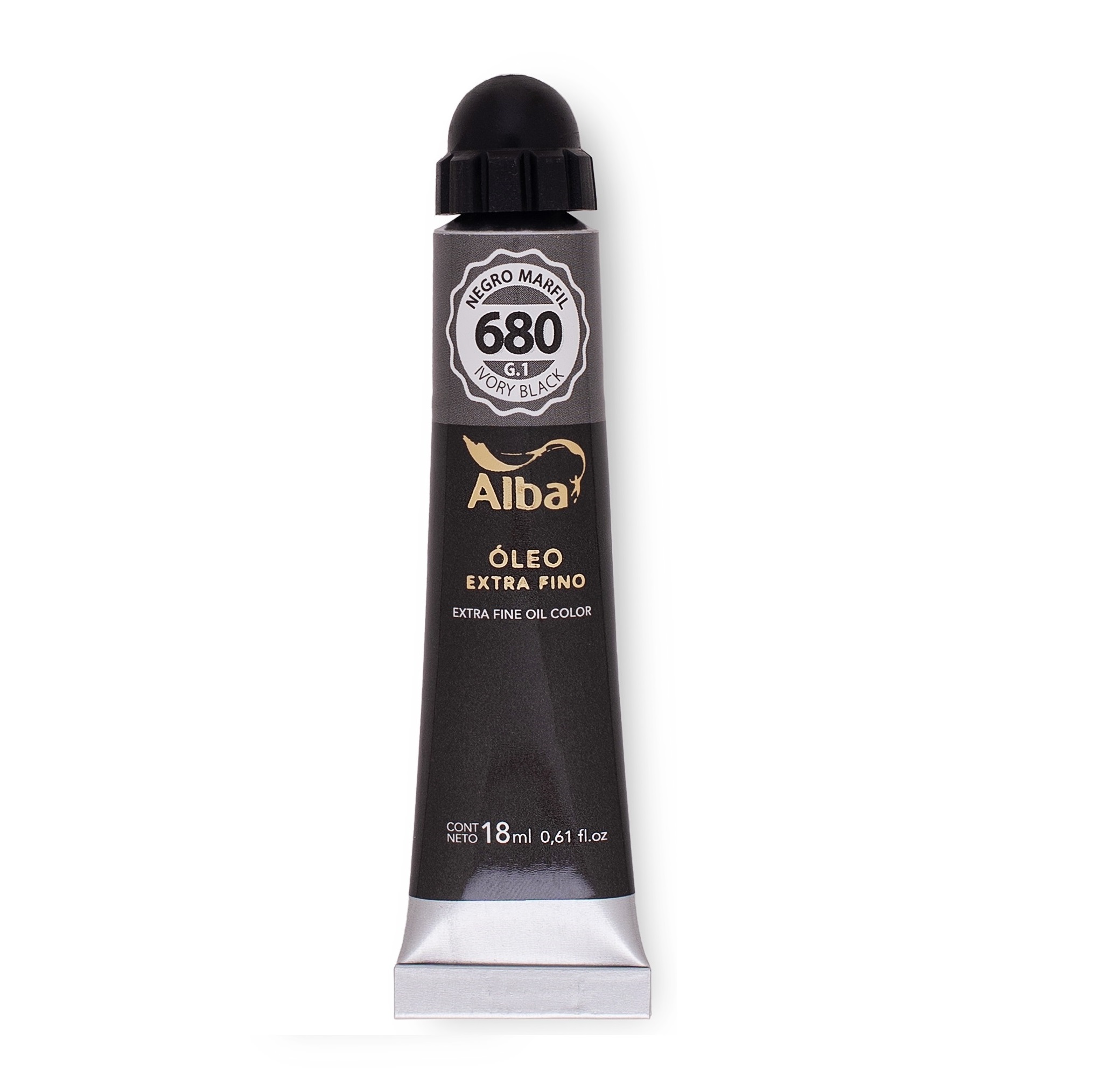 Oleo profesional alba 18 ml g1 680 negro marfil - 18 ML - Alba Artística