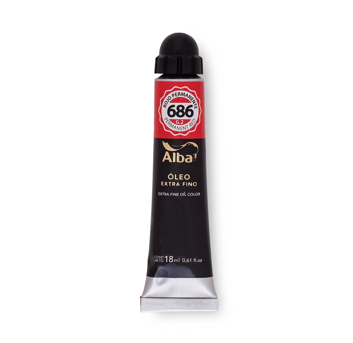 Oleo profesional alba 18 ml g2 686 rojo permanente - 18 ML - Alba Artística