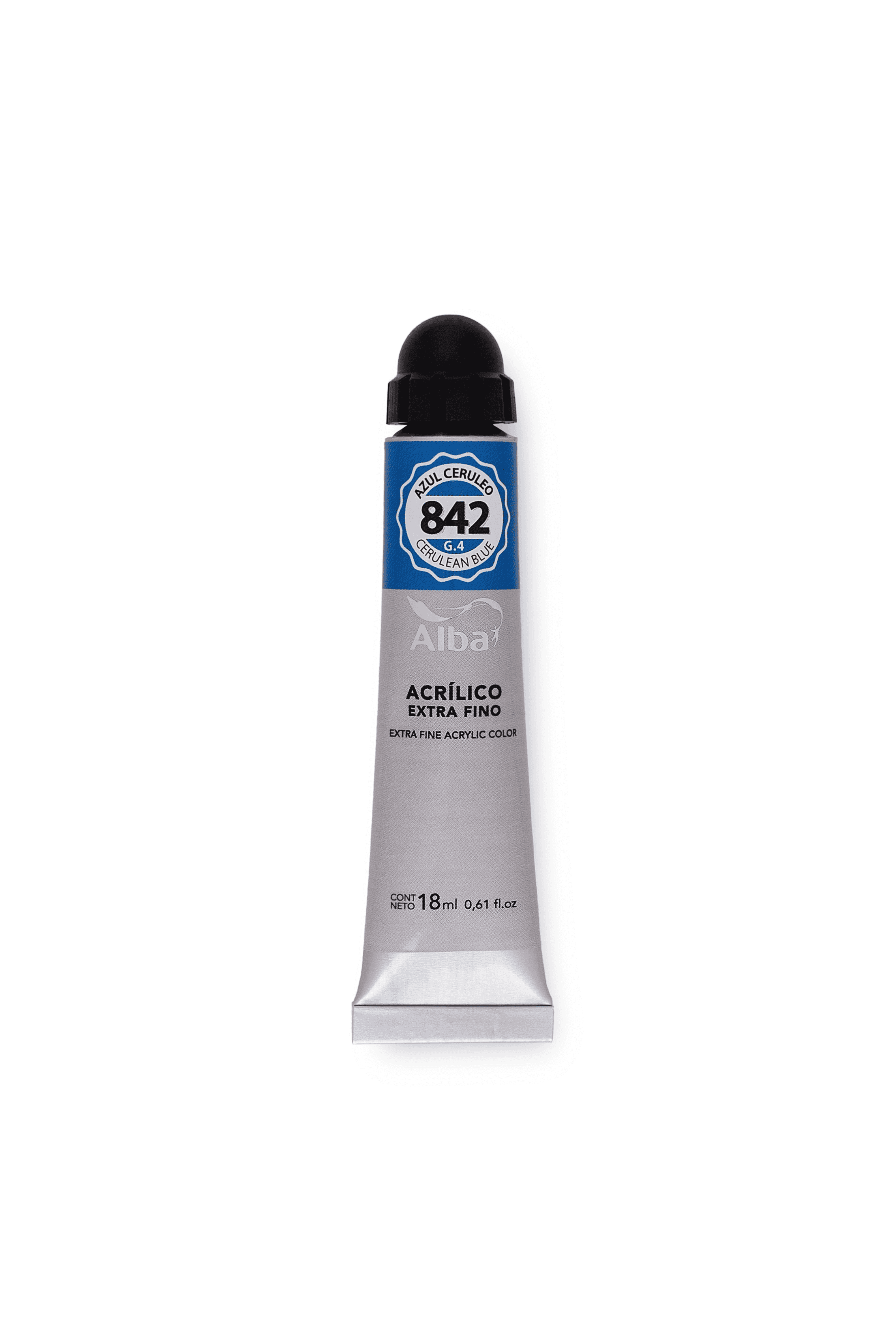 Acrilico profesional alba g4 842 azul ceruleo 18ml - 18ML - Alba Artística