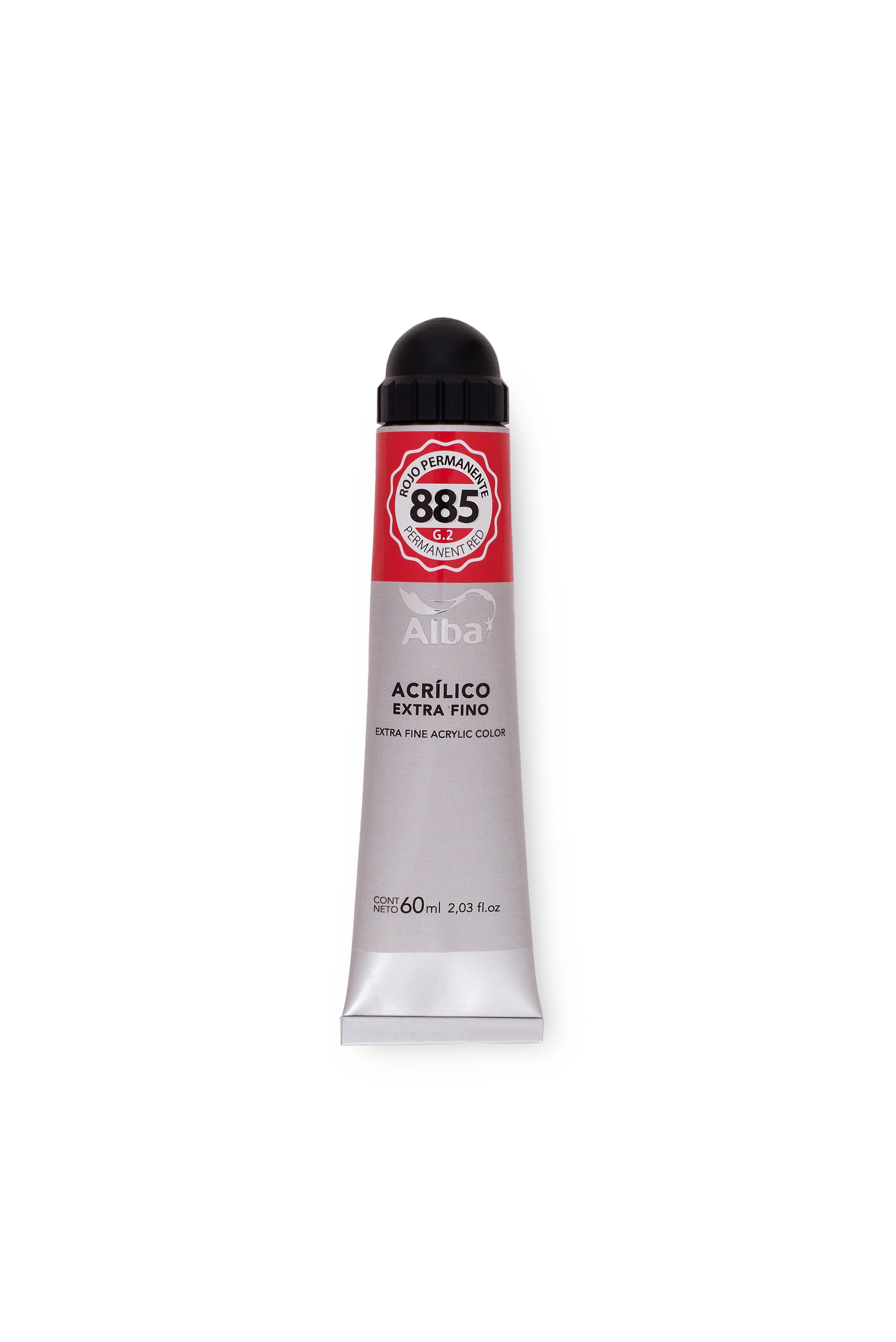 Acrilico profesional alba g2 885 rojo permanente 60ml - 60ML - Alba Artística