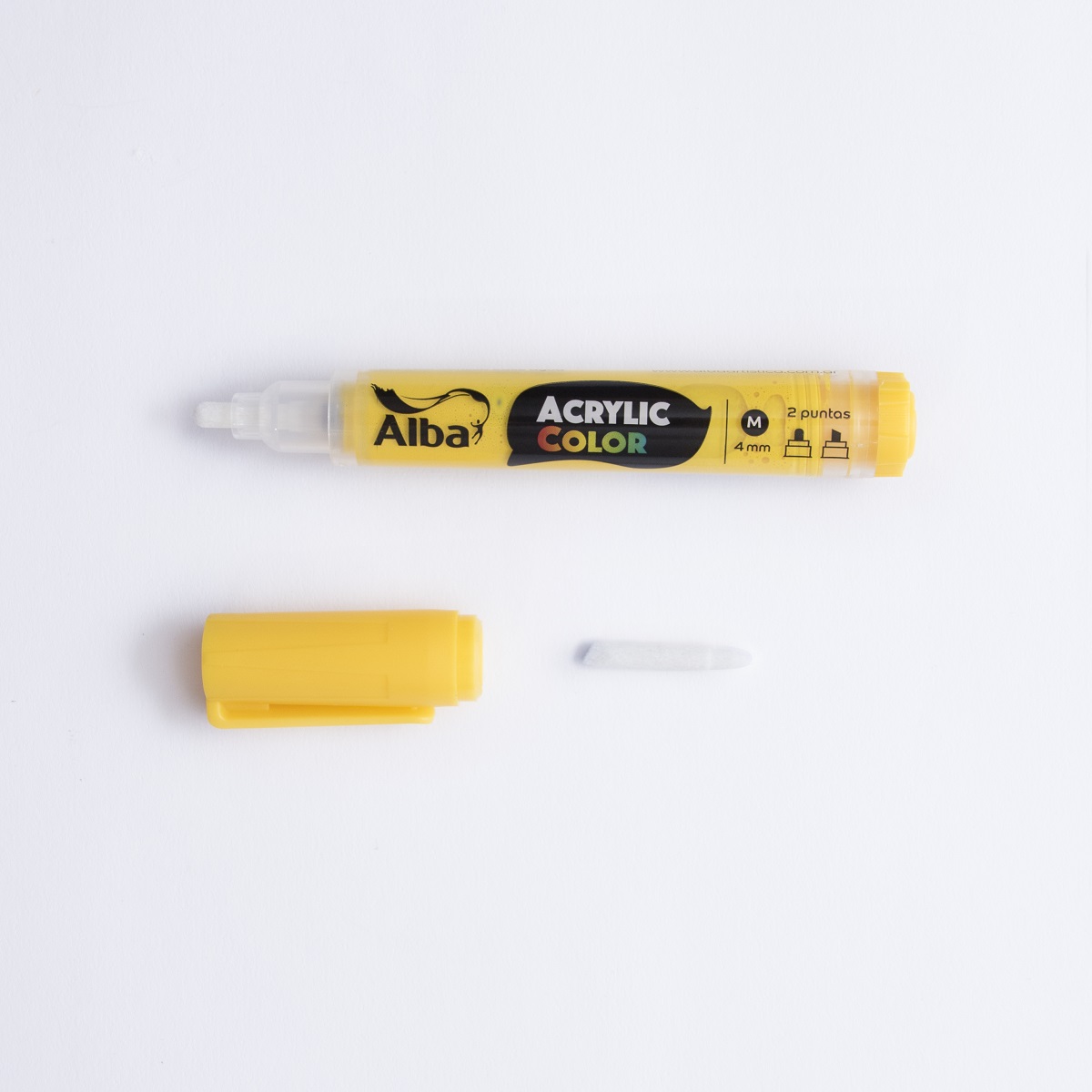 Marcador acrilico alba m 4mm amarillo mediano - Acrylic 4mm M - Alba Artística