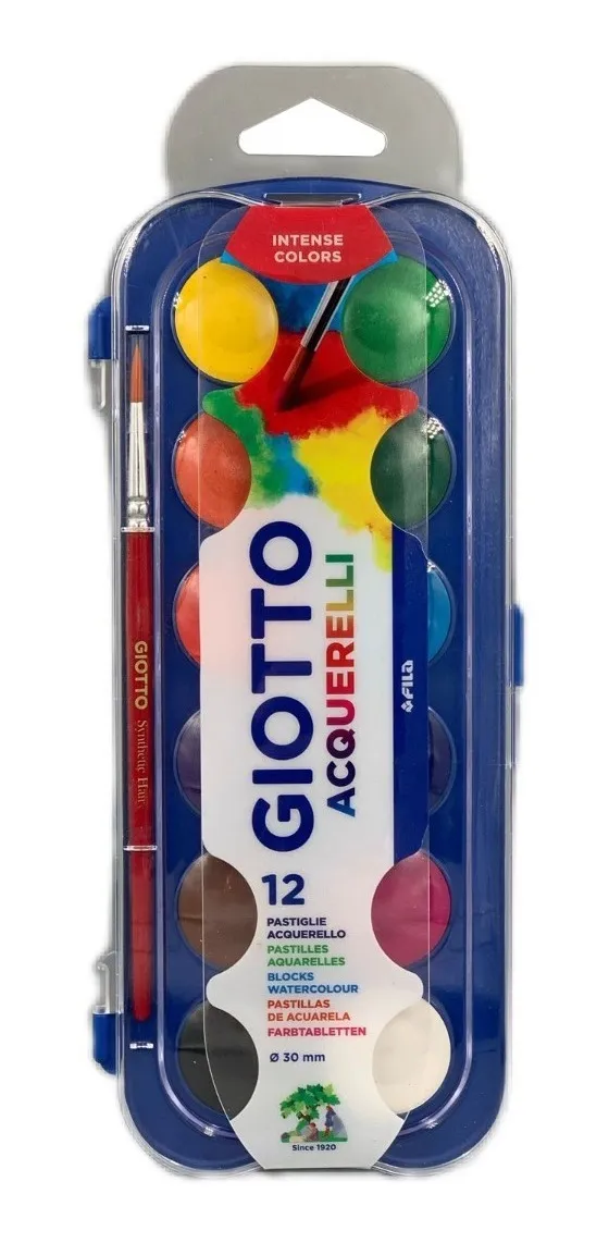 Acuarela giotto 12 colores + pincel - Acuarelas - Alba Artística