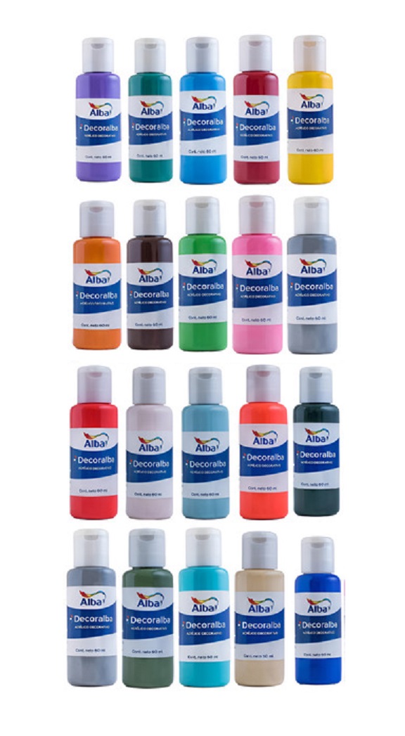Acrilico decorativo alba x 20 colores a eleccion - SET X CANTIDAD 60ML - Alba Artística