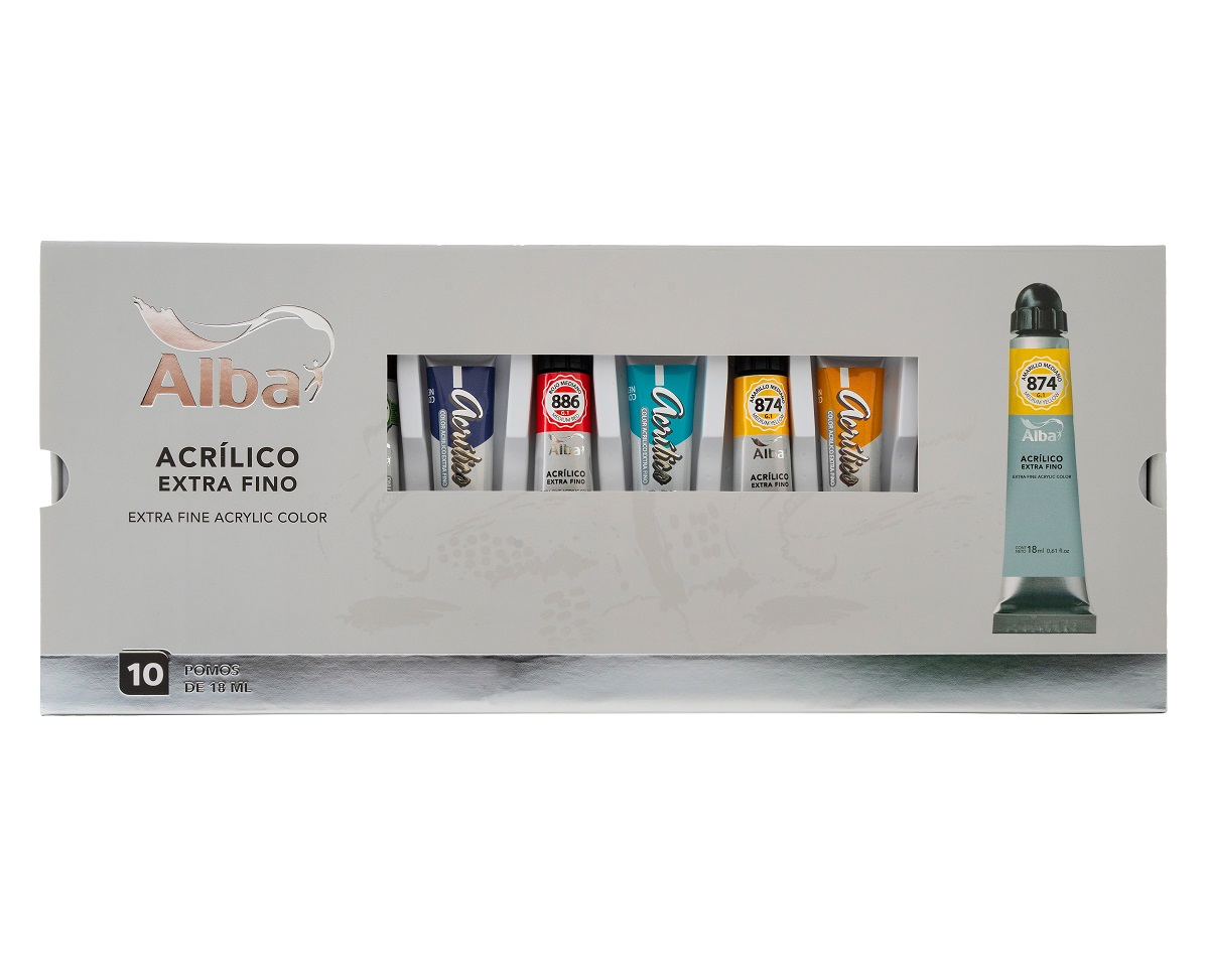 Set Acrílico Profesional Alba Caja X 10 Pomos 18ml - Vista 2