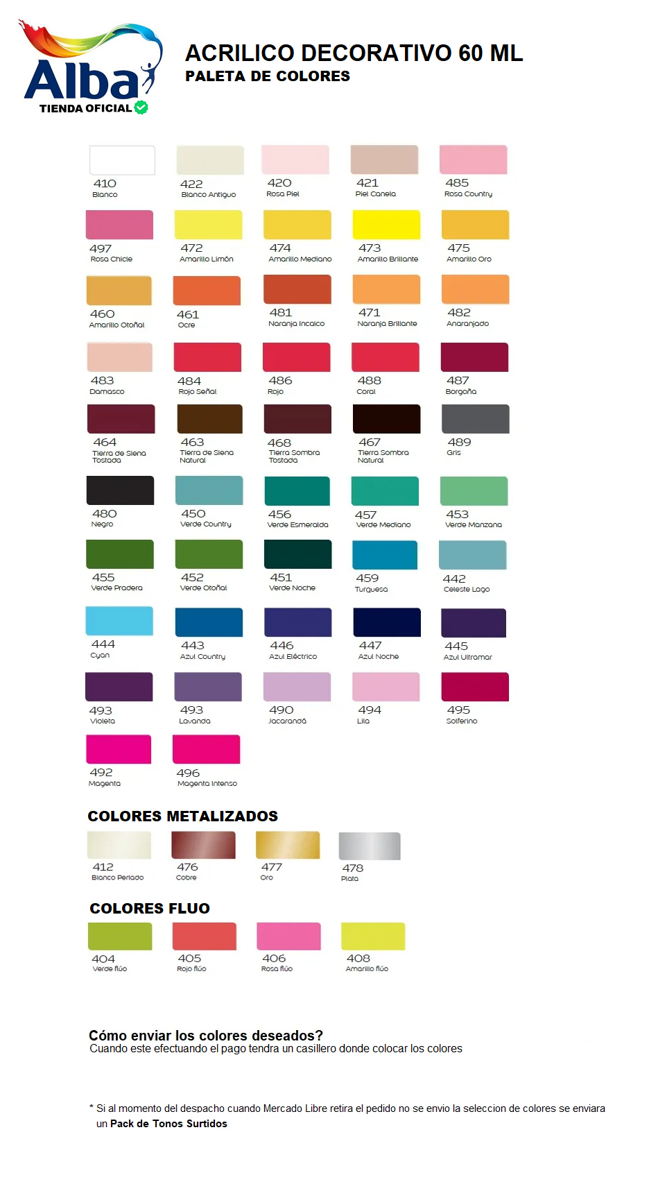 Set Acrilico Decorativo Alba 60ml x 12 unidades - Vista 2