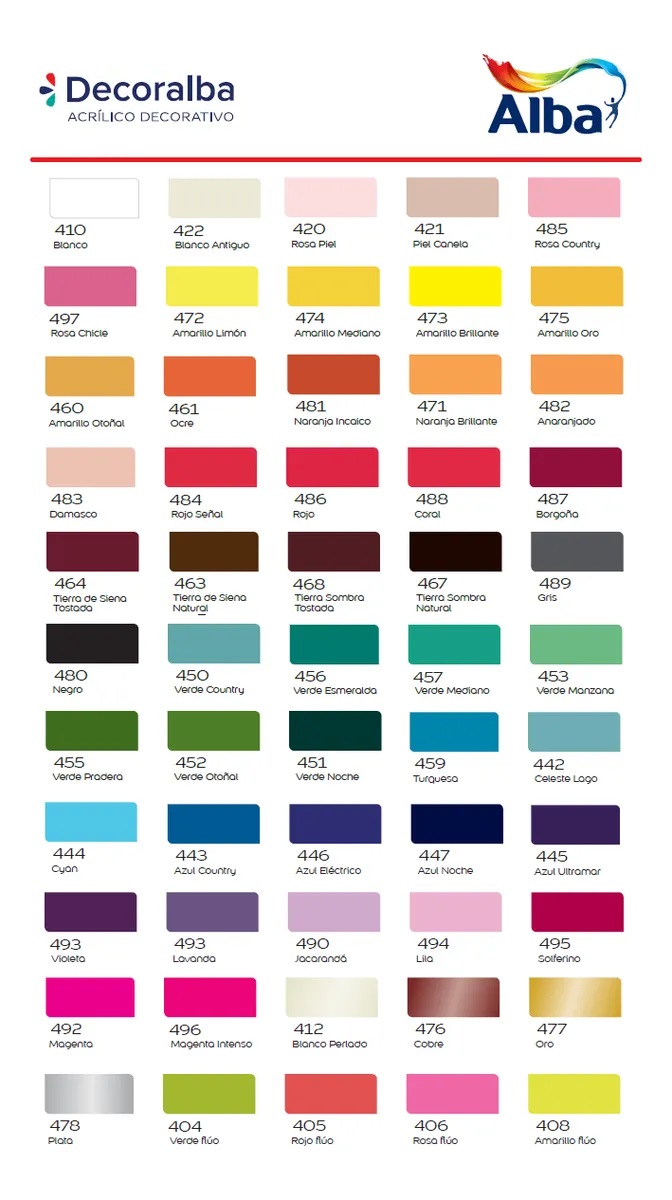 Acrilico Decorativo Alba 60 Ml X 5 Colores A Eleccion - Vista 2