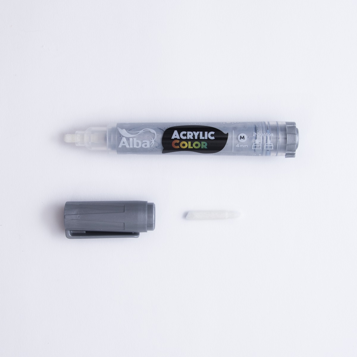 Marcador acrilico alba m 4mm plata - Acrylic 4mm M - Alba Artística