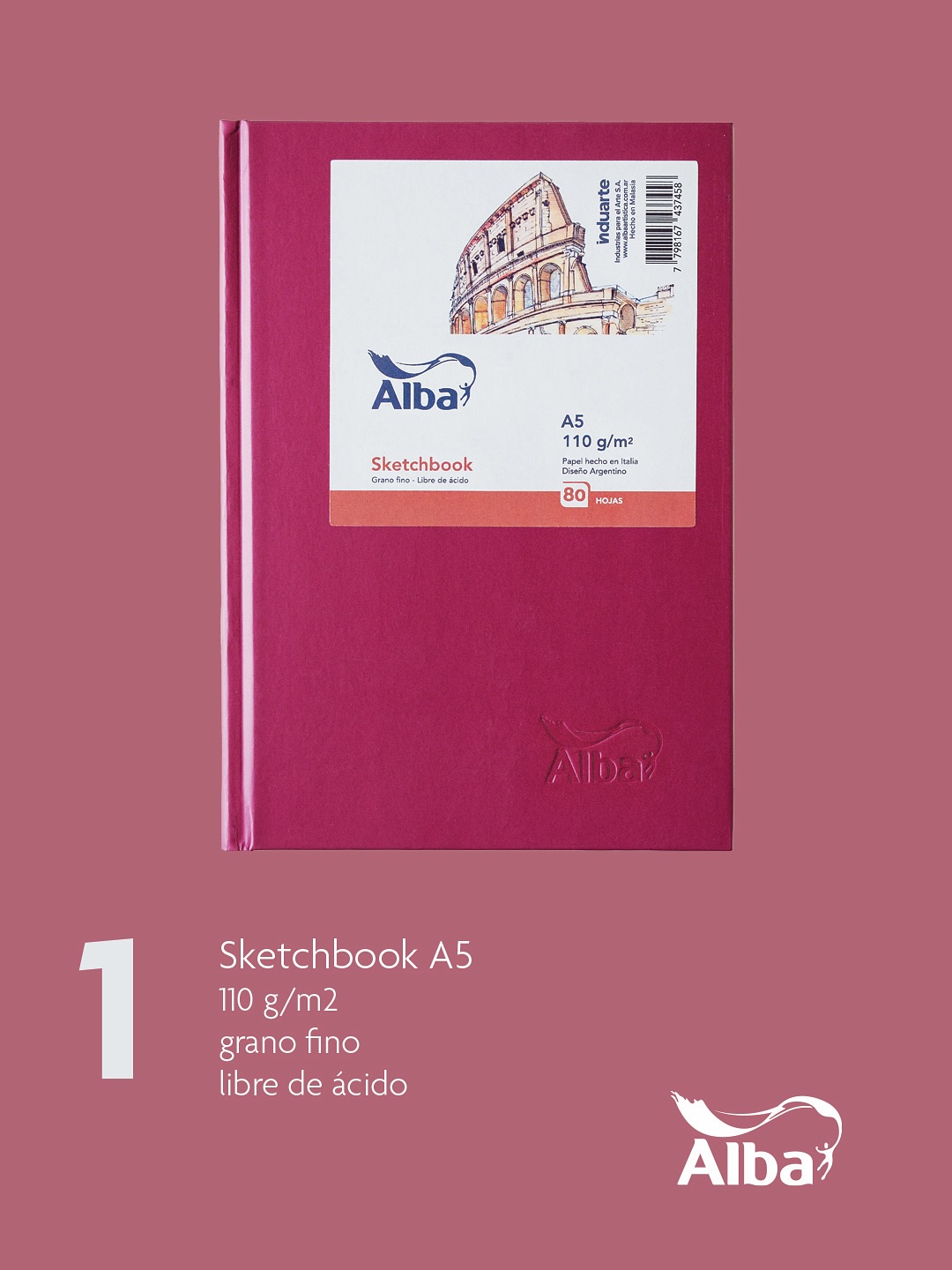 Block alba sketchbook a5 115 gr 80 hojas - Alba Artística