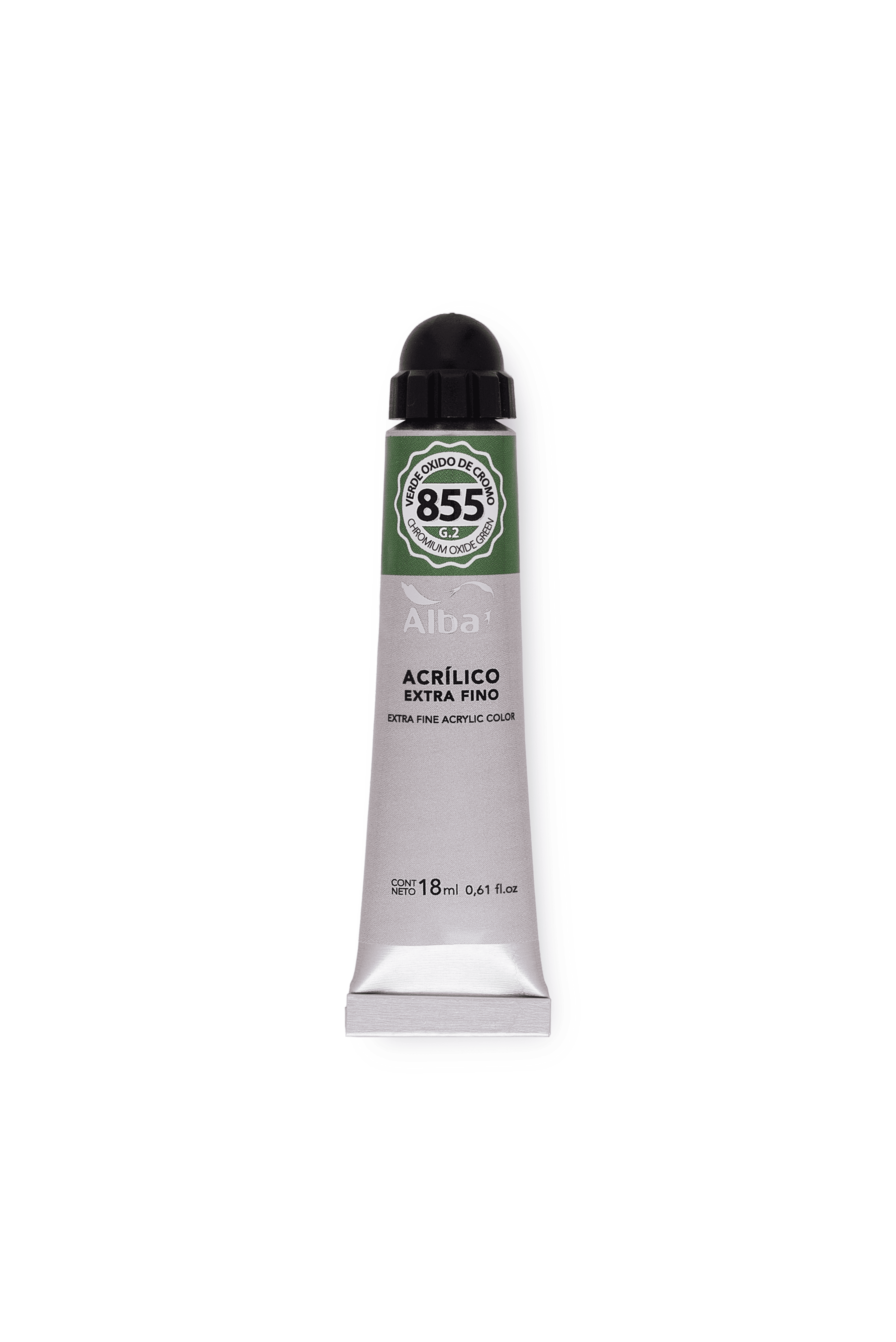 Acrilico profesional alba g2 855 verde de oxido de cromo 18ml - 18ML - Alba Artística