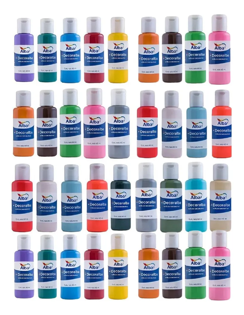 Acrilico decorativo alba 60 ml x 36 colores a eleccion - SET X CANTIDAD 60ML - Alba Artística