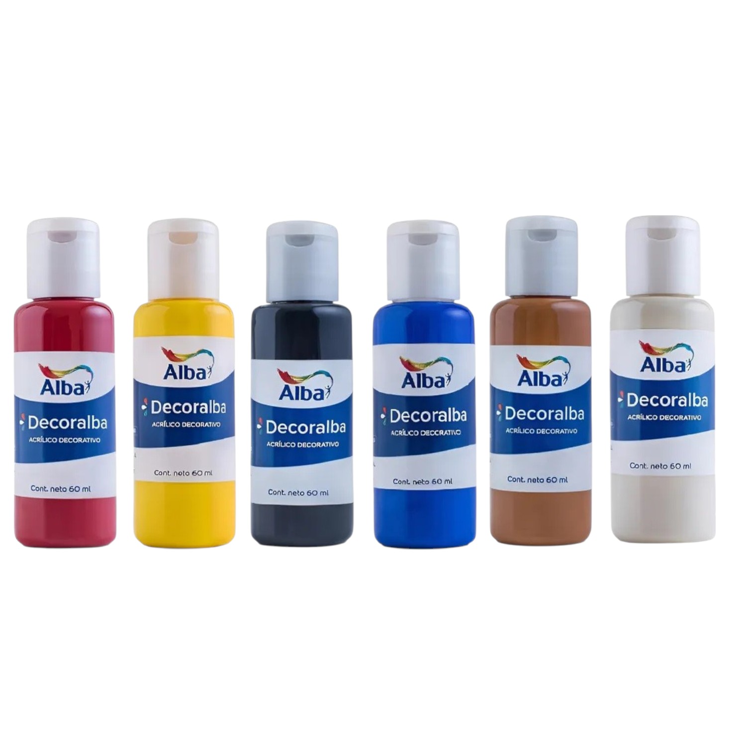 Acrilico decorativo alba 60 ml x 5 colores a eleccion - SET X CANTIDAD 60ML - Alba Artística