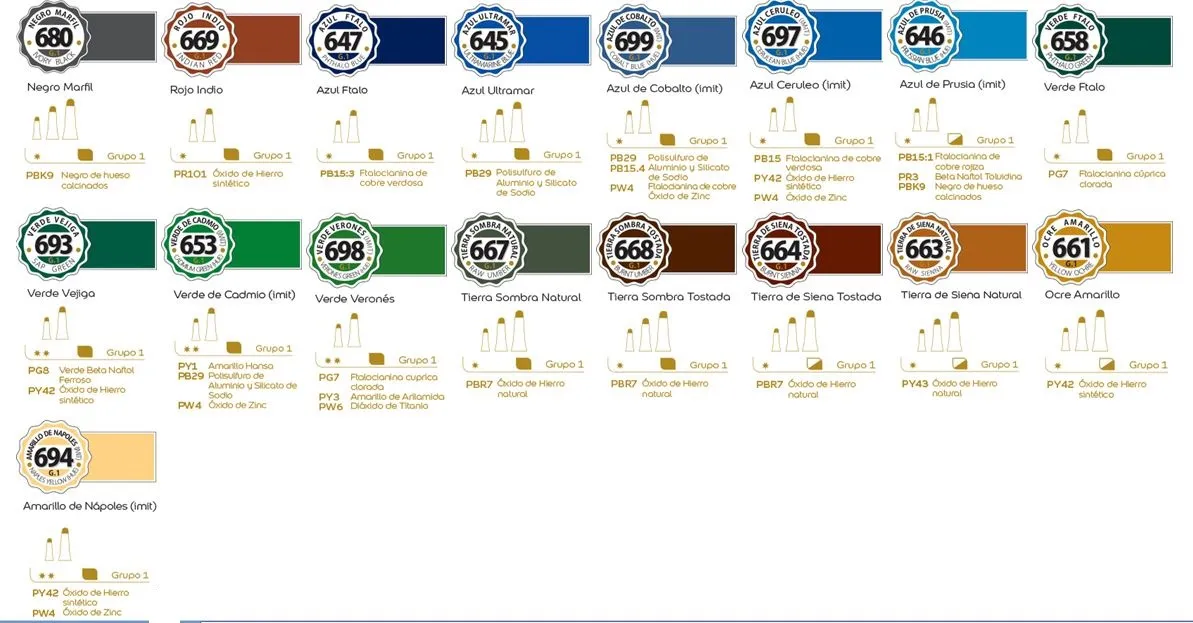 OLEO PROFESIONAL 18 ML G1 X 12 COLORES A ELECCION - Vista 2