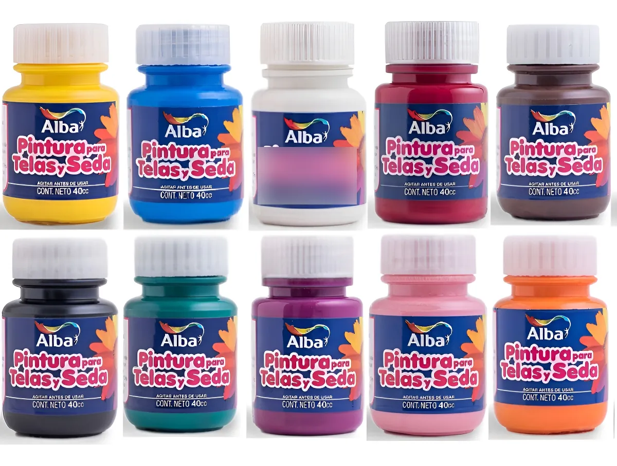 Pintura para tela y seda alba x 10 colores a eleccion - Set x Cantidad - Alba Artística
